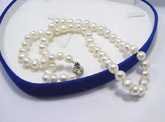 WholeSale 4 pcs Beautiful 7-8mm White PEARL Necklace