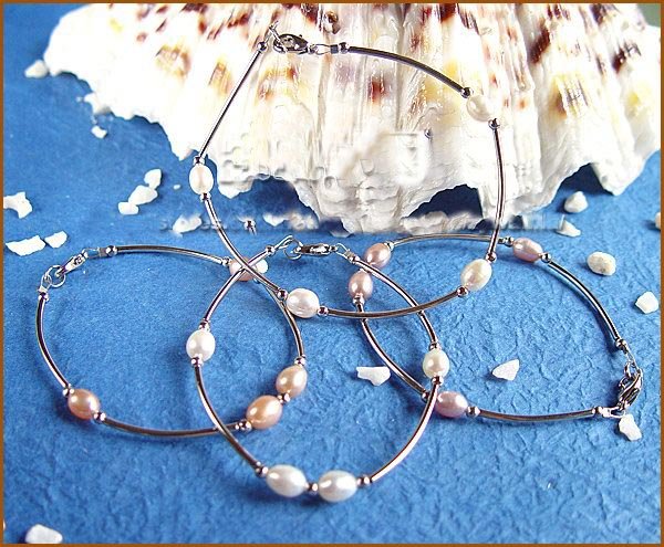 Wholesale 4 pcs single stand cultured pear bracelet