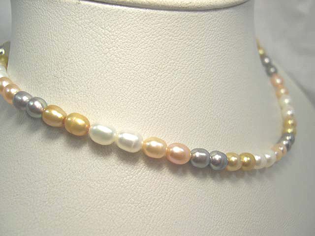 SINGLE 17'' multicolor Cultured Pearl Necklace