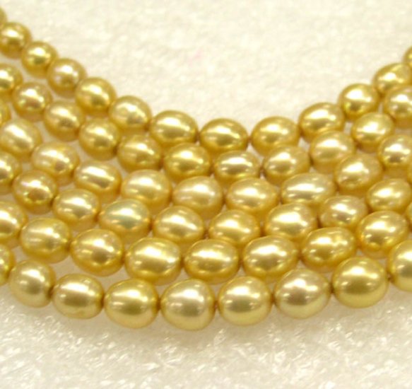 wholesale 15'' 5-pcs loose gold cultured pearl necklaces