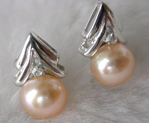 Beauty 8mm pink FW pearl tree earring