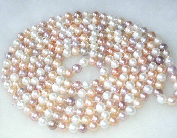 Charming! 54'' 5-6mm multi-color FW pearl necklace