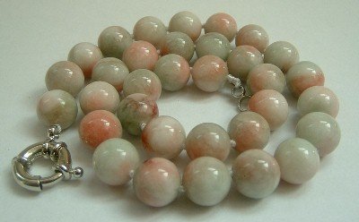 Graceful 12mm AA green Jade Bead Necklace