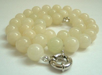 Graceful 12mm AA yellow Jade Bead Necklace