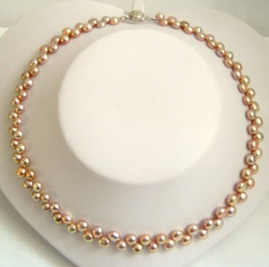 UNIQUE STYLE! GRACEFUL DOUBLE ROWS PEARLS NECKLACE