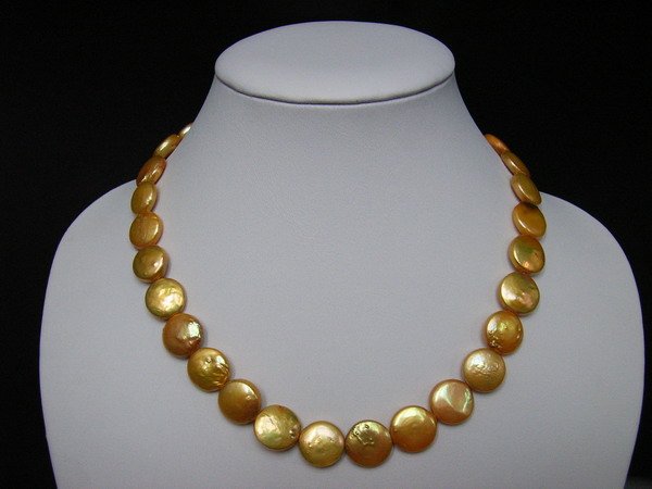 14MM 17'' Golden Fresh Water Pearls Necklace