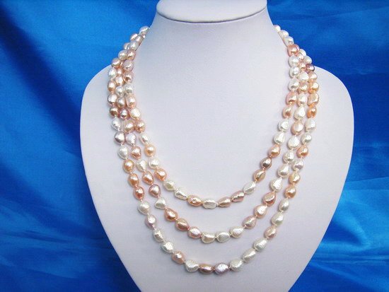 7 MM 60'' Fashion Fresh Water Colourful Necklace