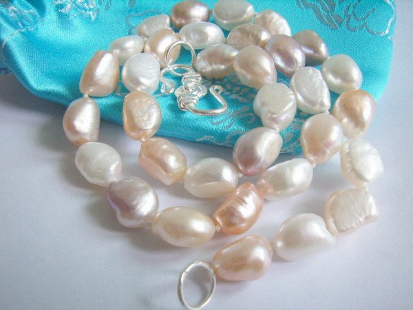 Baroque 9x12mm Double strand Fresh Water Pearl necklace