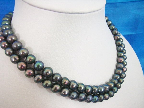 Stylish Double Strand 8-9mm Fresh Water Pearls Necklace