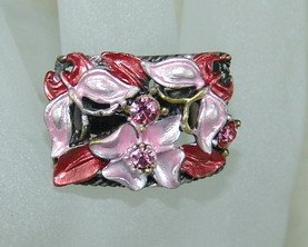 Rhinestone ring rec red