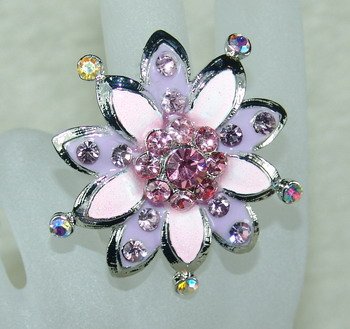Rhinestone ring pretty pink