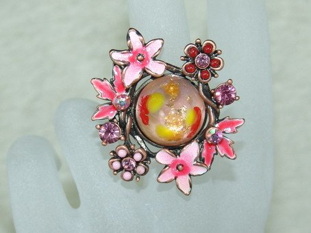 Rhinestone ring cute pink