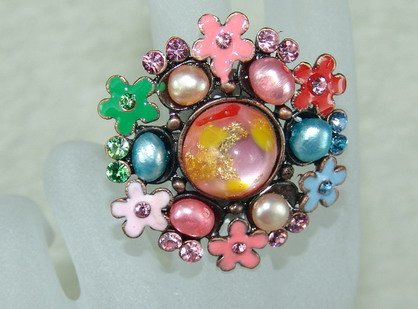Rhinestone ring special pink