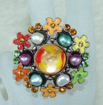 Rhinestone ring special orange