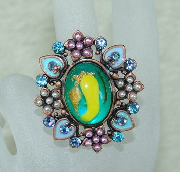 Rhinestone ring beauty blue