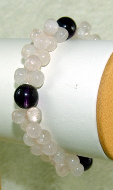 pink and purple crystal beads bracelet