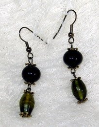 fancy black dreamstone earring