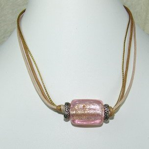 special string pink dreamstone bead necklace