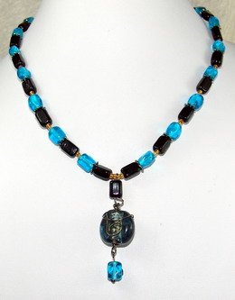 special blue and black dreamstone necklace