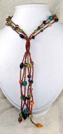 gorgeous super long dreamstone beaded necklace