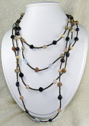 super long dreamstone beaded necklace