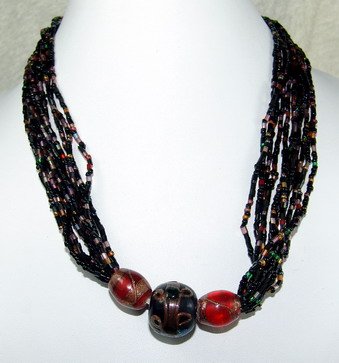 strands of black dreamstone necklace