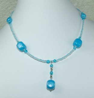 pretty sea blue dreamstone necklace