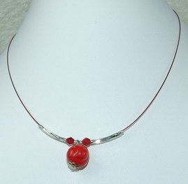 red dreamstone pendant chocker
