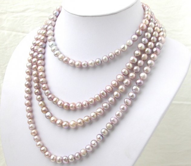 80'' Super Long Purple Freshwater Pearl Necklace