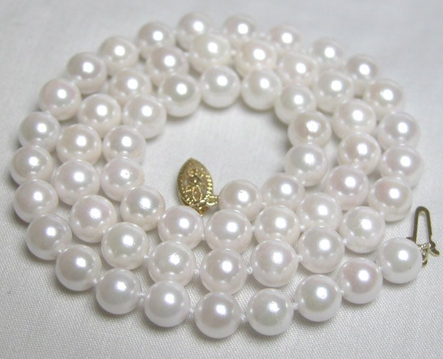 AAA GRADE 6.5-7MM SALTWATER PEARL NECKLACE 14K Clasp