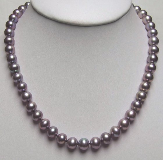 BIG 9-10MM DARK PURPLE FRESHWATER PEARL NECKLACE