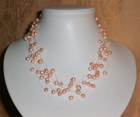 NATURAL PINK FRESHWATER PEARLS NECKLACE