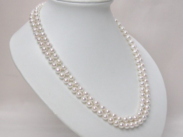 STRANDS 7-8MM NATURAL WHITE NECKLACE WITH S925 Clasp