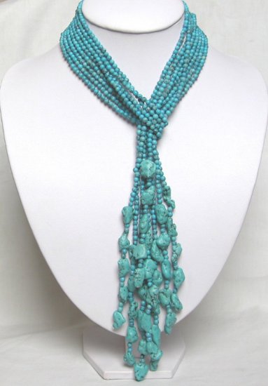 SUPER LONG NOBLEST 4 ROWS TURQUOISE Necklace