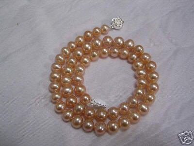 9mm pink fresh water pearl necklace