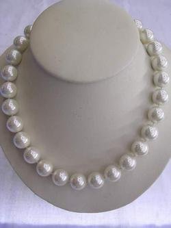 Wow!!!Large 16mm Rare Tahitian Sea Shell Pearl Necklace