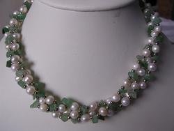 beautiful jade with pearl necklace