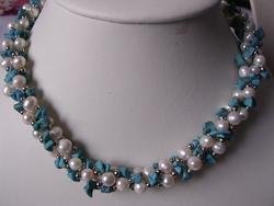 beautiful turquoise with pearl necklace