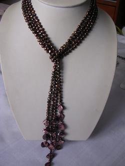 nature nice 45'' brown fresh water pearl necklace