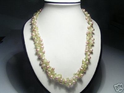 Likable 2-Srd Pink Freshwater Pearls&Crystal Necklace