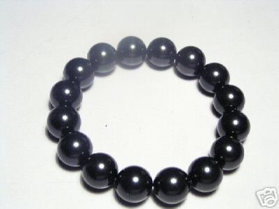 Lustrous Black Seashell Pearls Stretch Bracelet