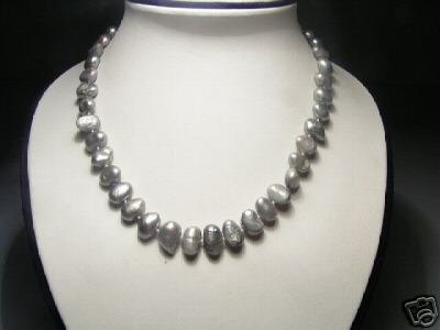 Unique Real Gray Pearls Necklace
