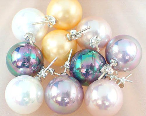 Wholesale 10pairs AAA+ seashell pearl earring 925silver