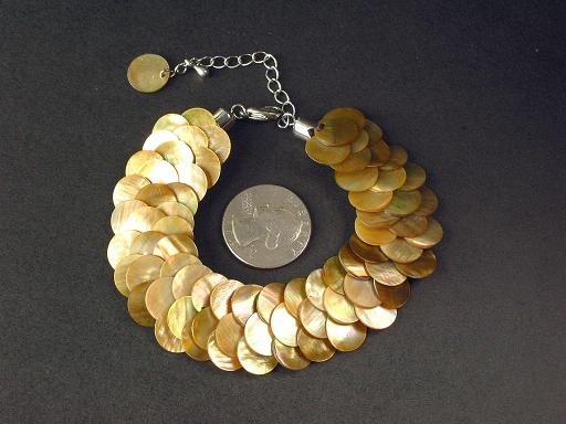 Bracelet Gold MOP Thin Slice Knit