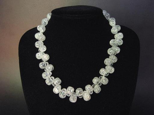 Necklace Cracky White Quartz Briolettes
