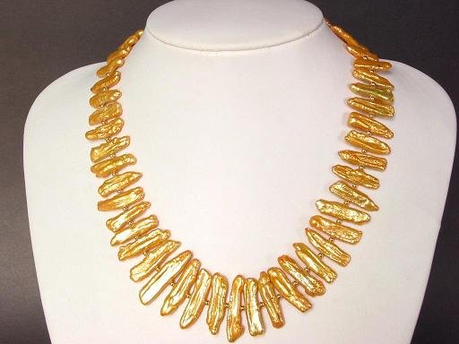 Necklace FW Biwa Pearls Large 25mm Bright Gold