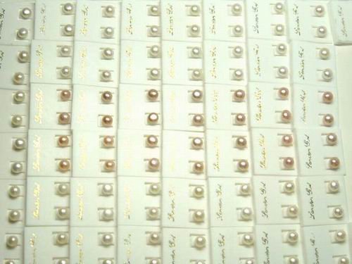 100 pairs 5-6 mm nature Freshwater pearl Earring