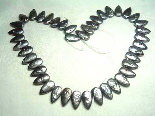 2 strand black freshwater pearl loose string