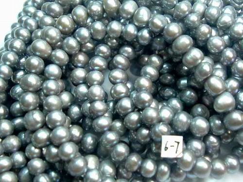 10 strand 6-7 mm argenteous freshwater pearl