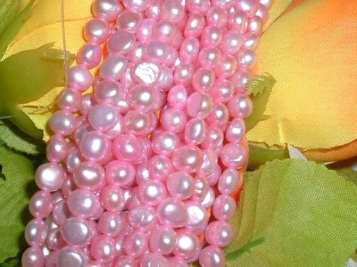 10 strand 6-7 mm nugget freshwater pearl-pink